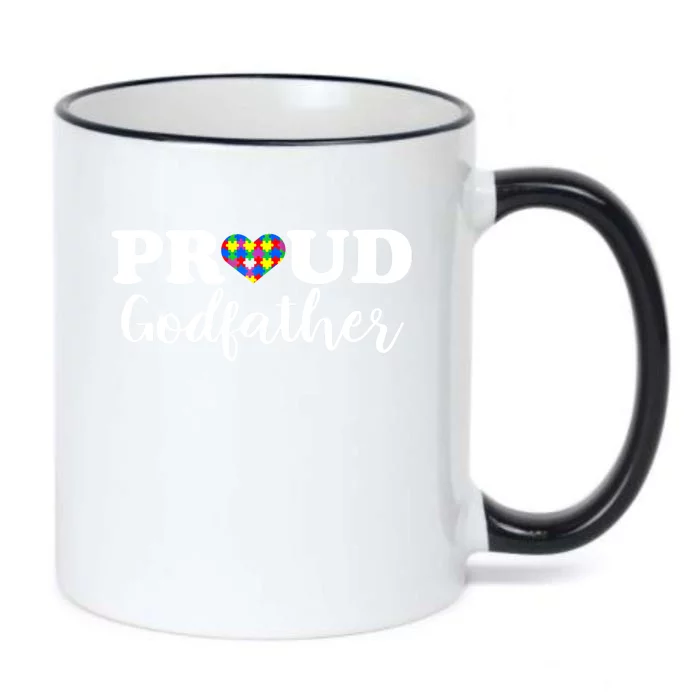 Proud Godfather Autism Awareness Puzzle Autistic Support Gift Black Color Changing Mug