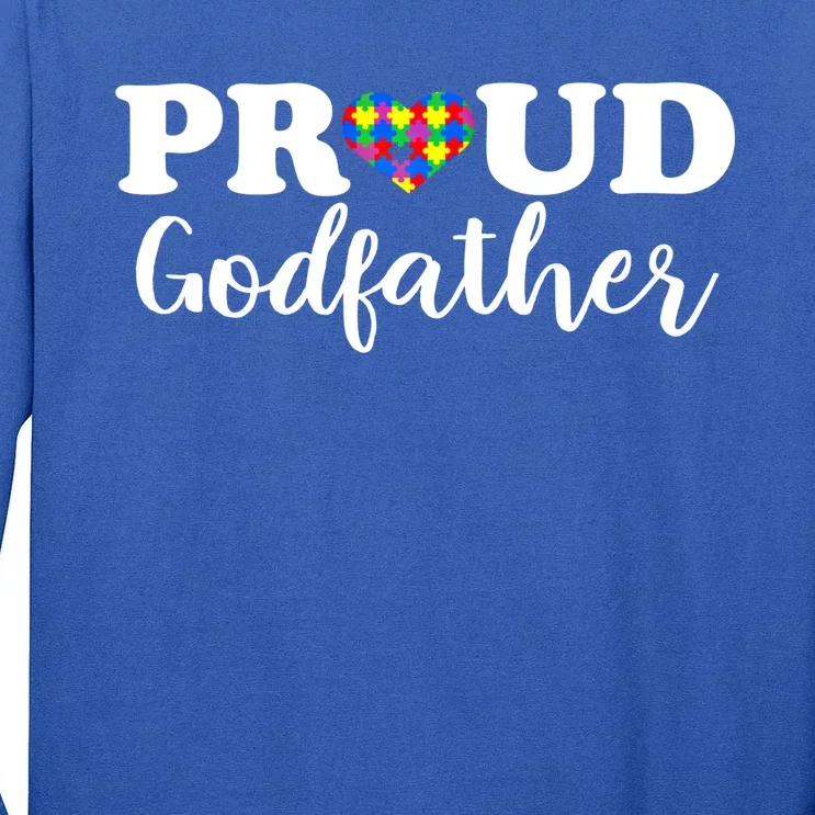 Proud Godfather Autism Awareness Puzzle Autistic Support Gift Tall Long Sleeve T-Shirt