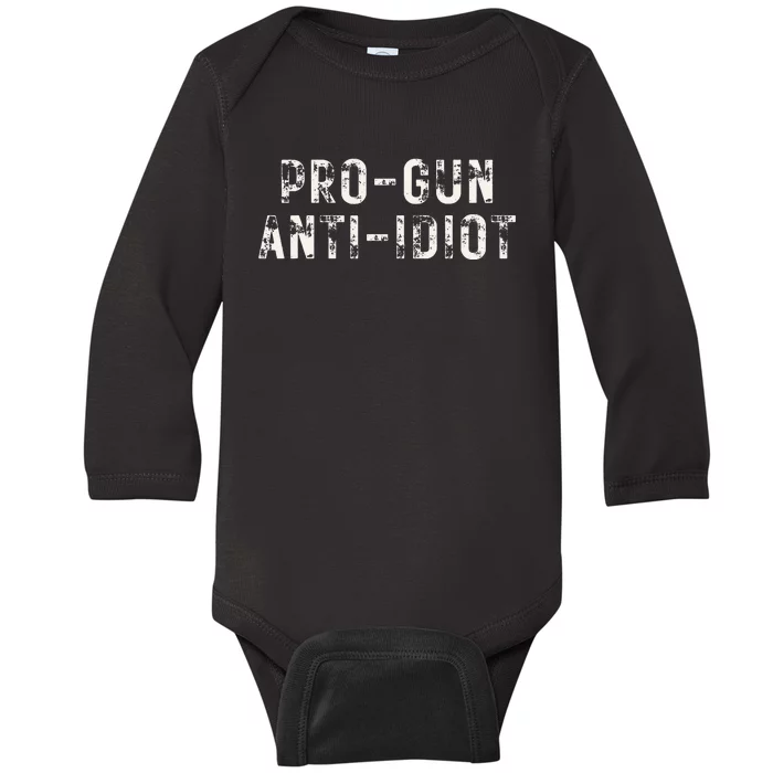 Pro Gun Anti Idiot Baby Long Sleeve Bodysuit