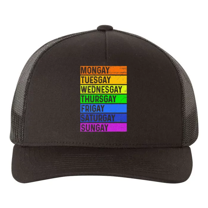 Pride Gay Agenda Love Lgbt Mongay Tuesgay Funny Pride Month Yupoong Adult 5-Panel Trucker Hat