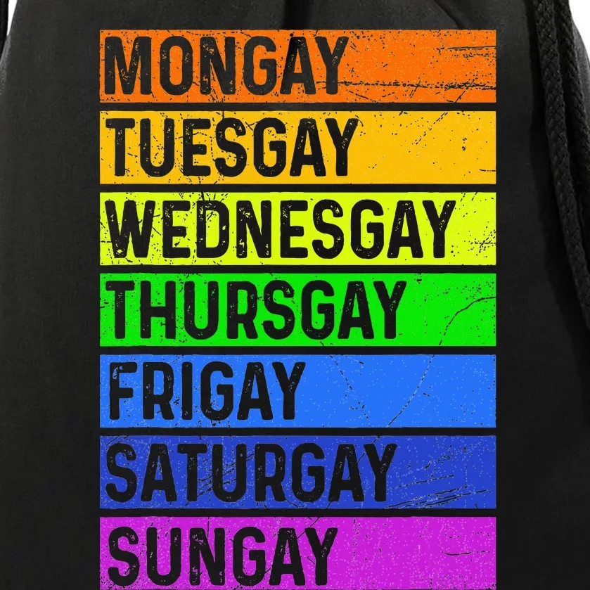 Pride Gay Agenda Love Lgbt Mongay Tuesgay Funny Pride Month Drawstring Bag