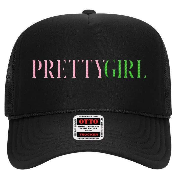 Pretty Girl Aka Beauty Style High Crown Mesh Trucker Hat