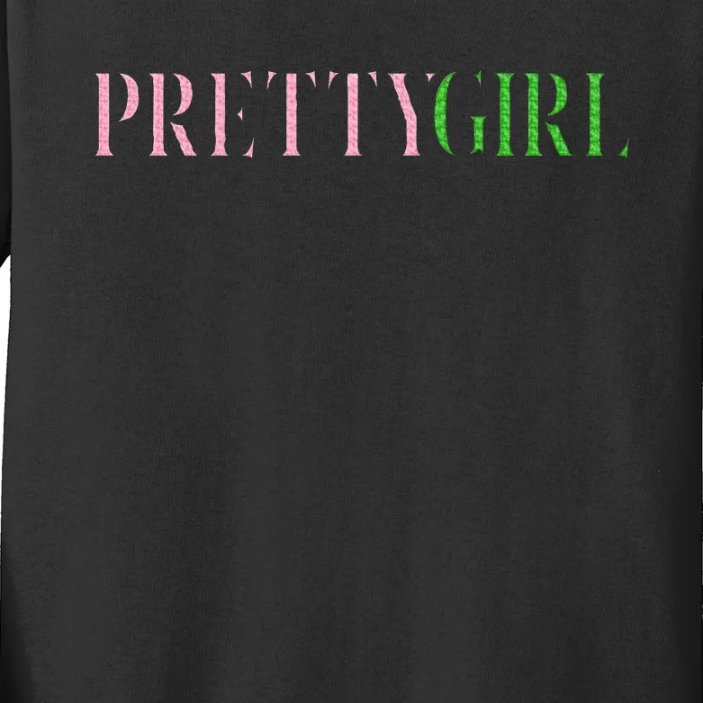 Pretty Girl Aka Beauty Style Kids Long Sleeve Shirt