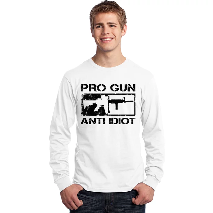 Pro Gun Anti Idiot 2nd Amendment Ar15 Rifle Gun Rights Long Sleeve Shirt