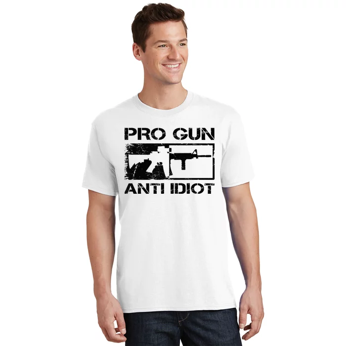 Pro Gun Anti Idiot 2nd Amendment Ar15 Rifle Gun Rights T-Shirt