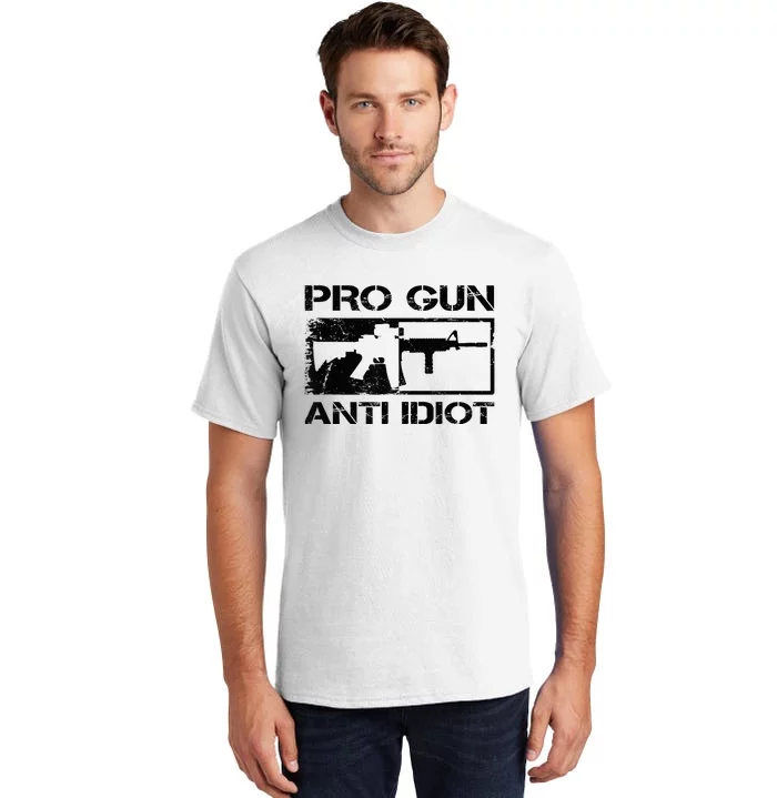 Pro Gun Anti Idiot 2nd Amendment Ar15 Rifle Gun Rights Tall T-Shirt