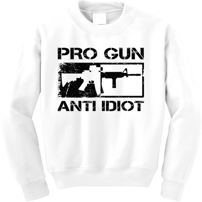 Pro Gun Anti Idiot 2nd Amendment Ar15 Rifle Gun Rights Kids Sweatshirt