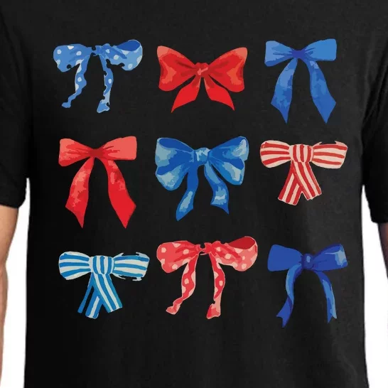 Patriotic Girl Boho Coquette Bows Pajama Set