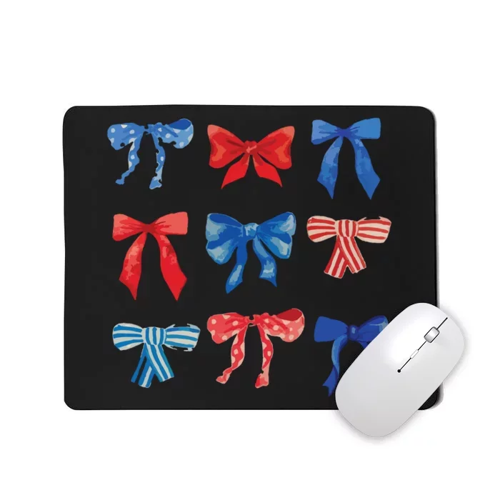 Patriotic Girl Boho Coquette Bows Mousepad