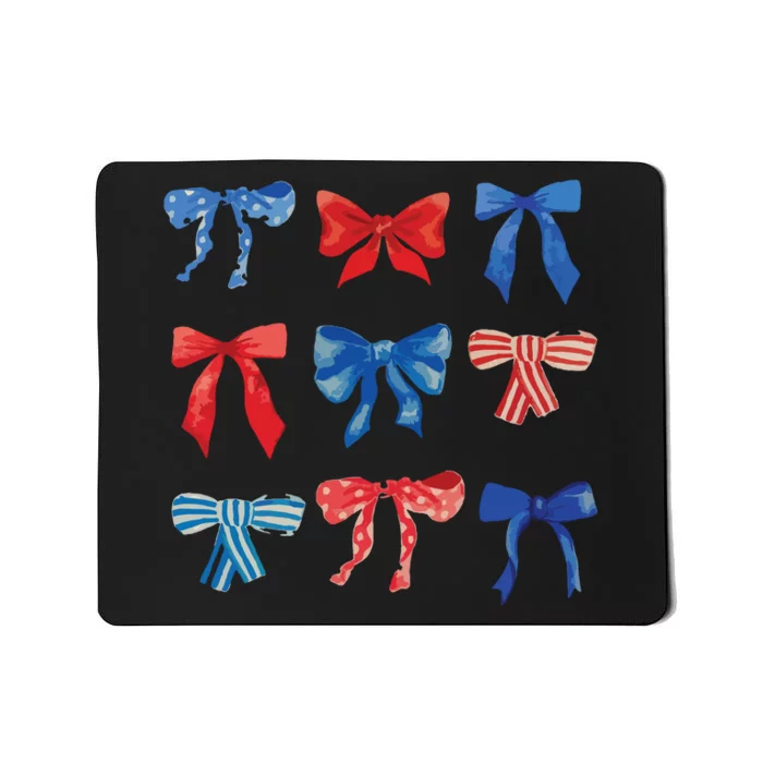 Patriotic Girl Boho Coquette Bows Mousepad