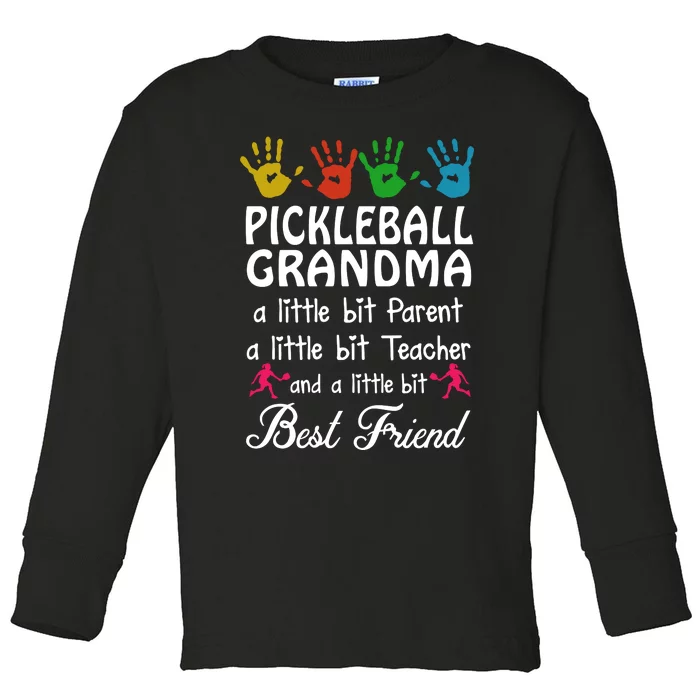 Pickleball GRANDMA BEST FRIEND Toddler Long Sleeve Shirt