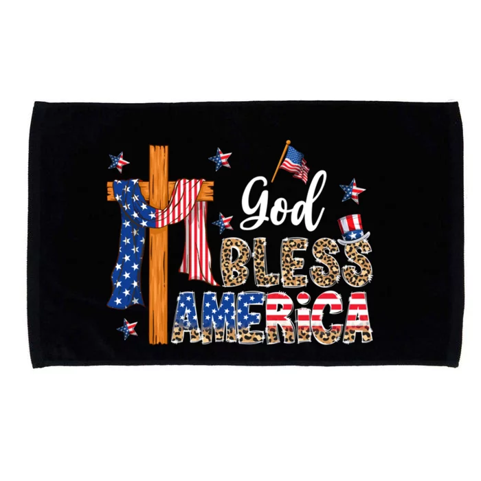 Patriotic God Bless America Usa Flag Colors For Christians Gift Microfiber Hand Towel