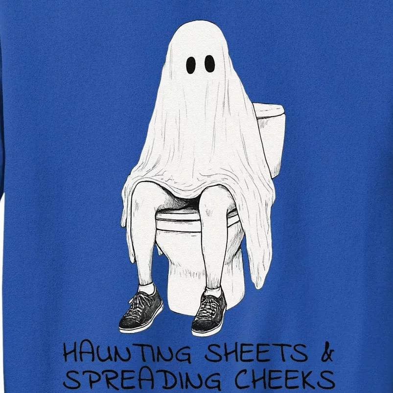 Pooping Ghost Bathroom Graphic Funny Embarrassing Halloween Tall Sweatshirt