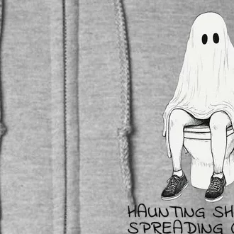 Pooping Ghost Bathroom Graphic Funny Embarrassing Halloween Full Zip Hoodie