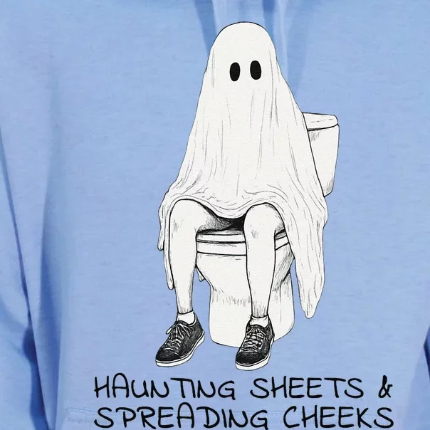 Pooping Ghost Bathroom Graphic Funny Embarrassing Halloween Unisex Surf Hoodie