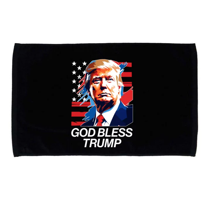 Patriotic God Bless Trump Microfiber Hand Towel