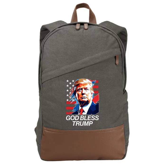 Patriotic God Bless Trump Cotton Canvas Backpack