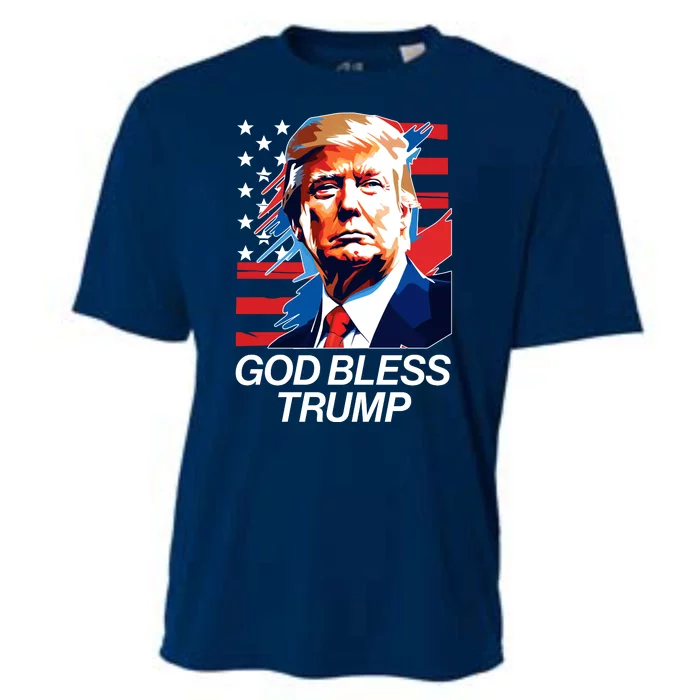 Patriotic God Bless Trump Cooling Performance Crew T-Shirt