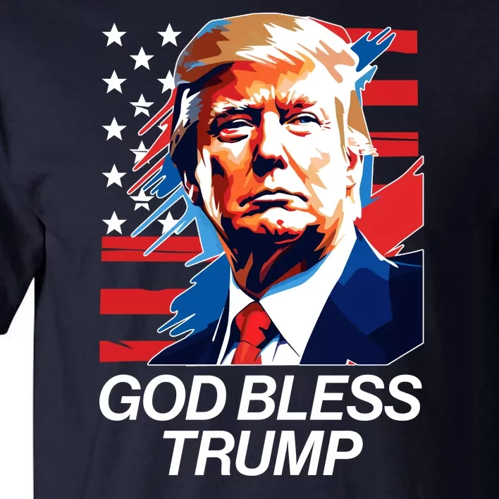 Patriotic God Bless Trump Tall T-Shirt