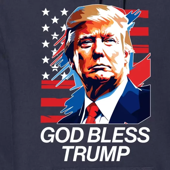 Patriotic God Bless Trump Premium Hoodie