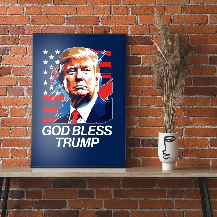 Patriotic God Bless Trump Poster