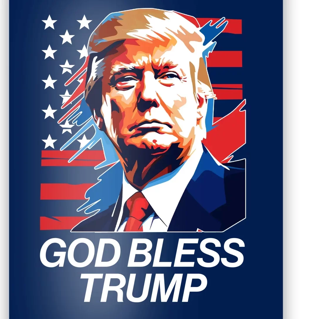 Patriotic God Bless Trump Poster