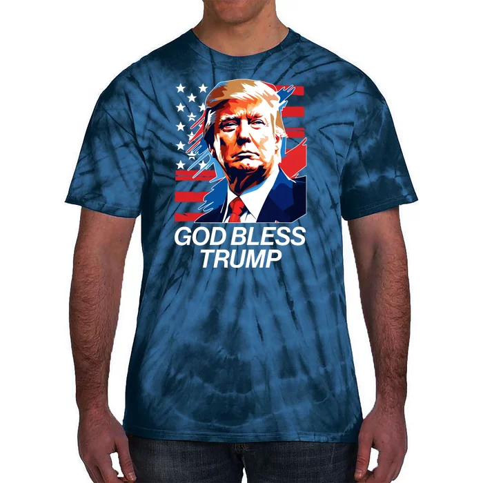 Patriotic God Bless Trump Tie-Dye T-Shirt