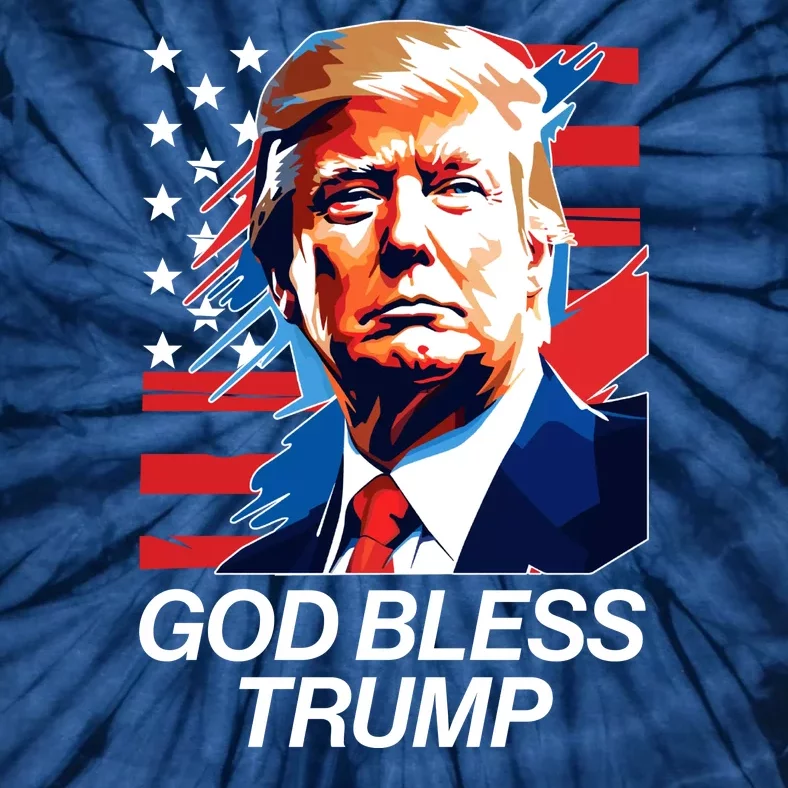 Patriotic God Bless Trump Tie-Dye T-Shirt