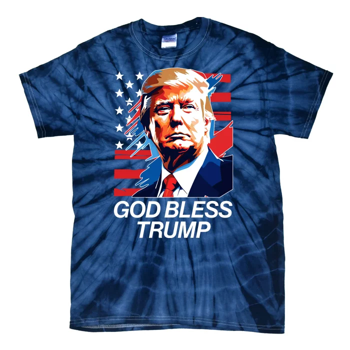 Patriotic God Bless Trump Tie-Dye T-Shirt