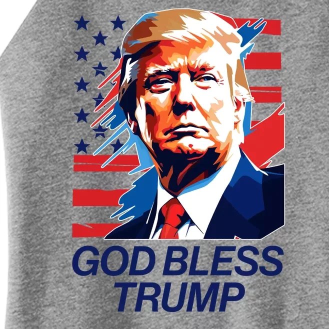 Patriotic God Bless Trump Women’s Perfect Tri Rocker Tank