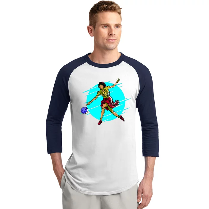 Pinup Girl Bowling Baseball Sleeve Shirt