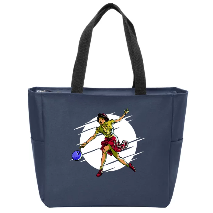 Pinup Girl Bowling Zip Tote Bag