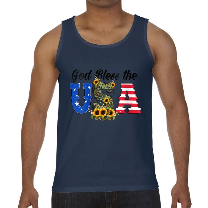 Patriotic God Bless Usa America Flag 4th Of July Gift Comfort Colors® Tank Top