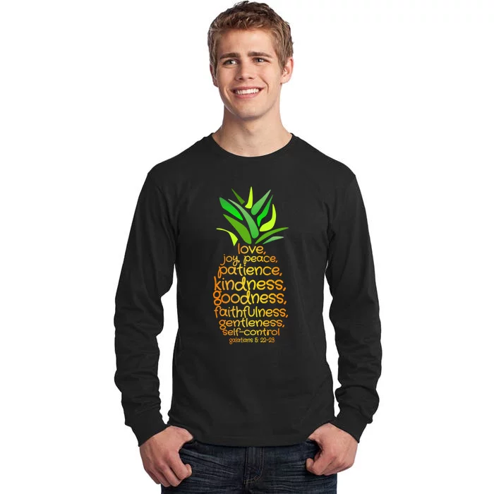 Pineapple Gift Bible Fruit Of The Spirit Love Joy Peace Tall Long Sleeve T-Shirt