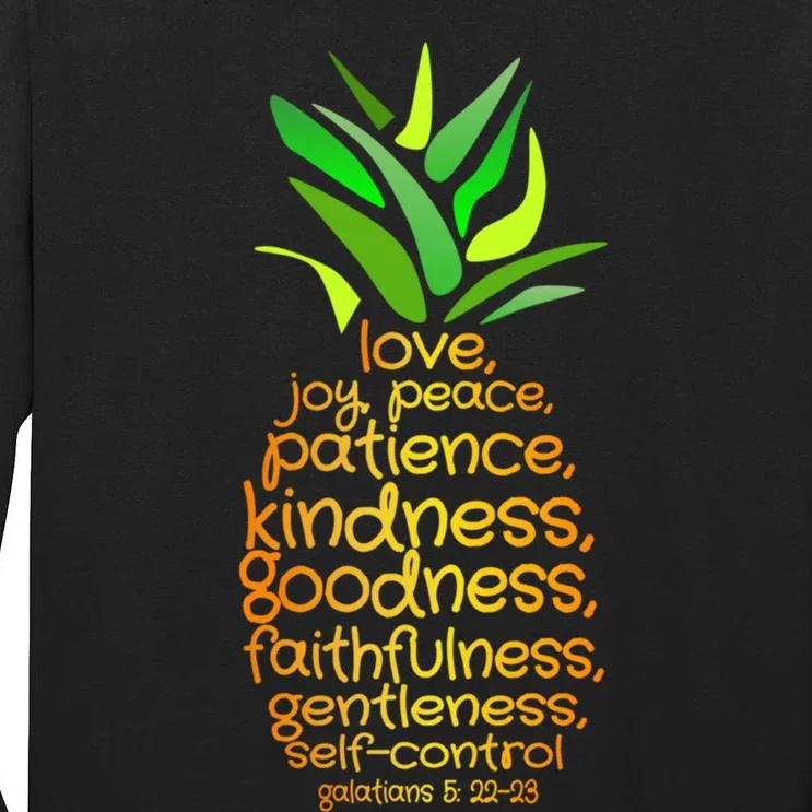 Pineapple Gift Bible Fruit Of The Spirit Love Joy Peace Tall Long Sleeve T-Shirt