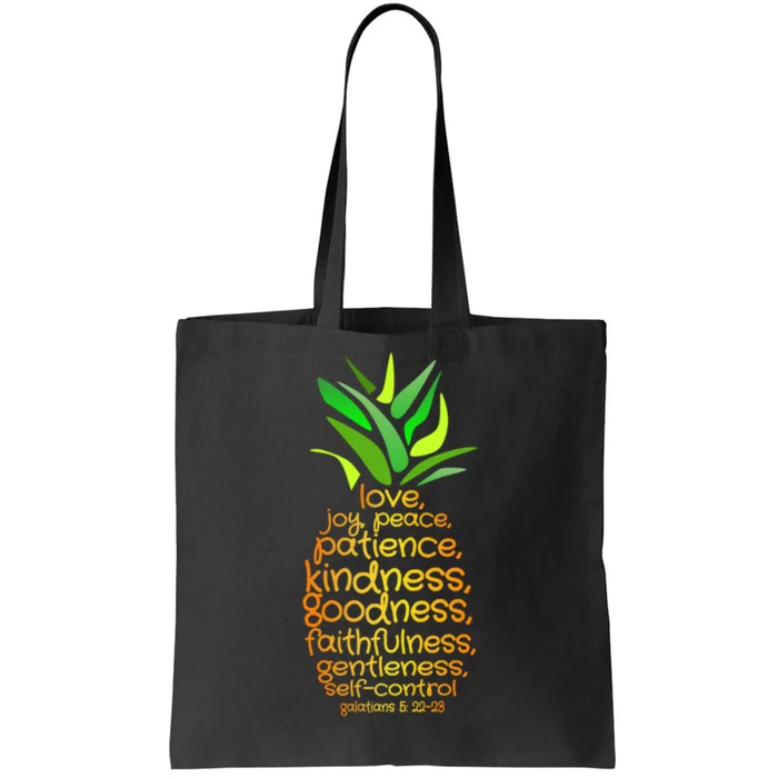 Pineapple Gift Bible Fruit Of The Spirit Love Joy Peace Tote Bag