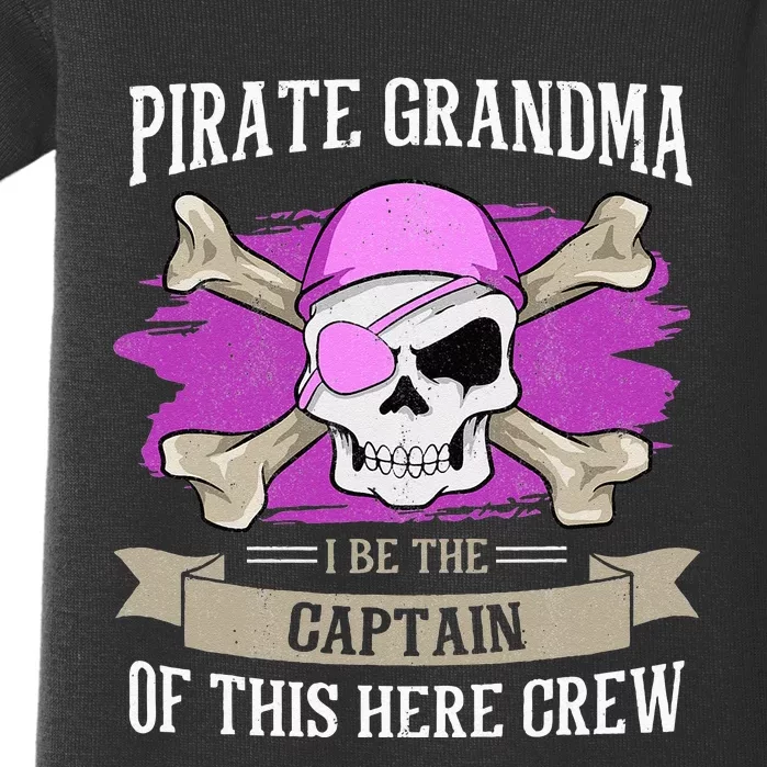 Pirate Grandma Caribbean Captain Grandmother Pirate Baby Bodysuit