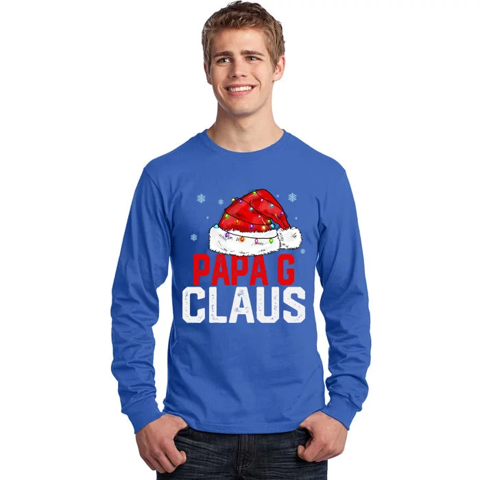 Papa G Claus Funny Xmas Family Matching Grandpa Christmas Funny Gift Tall Long Sleeve T-Shirt