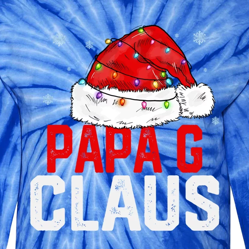 Papa G Claus Funny Xmas Family Matching Grandpa Christmas Funny Gift Tie-Dye Long Sleeve Shirt