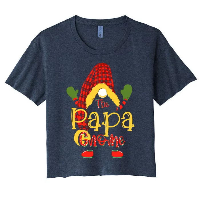 Papa Gnome Christmas Pajamas Matching Family Group Women's Crop Top Tee