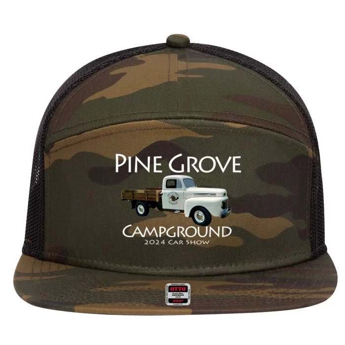 Pine Grove Car Show Weekend 7 Panel Mesh Trucker Snapback Hat