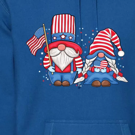 Patriotic Gnome Couple Usa American Flag 4th Of July Gnomes Gift Premium Hoodie