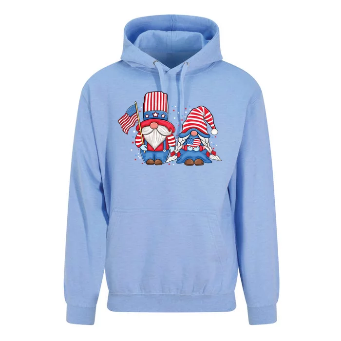 Patriotic Gnome Couple Usa American Flag 4th Of July Gnomes Gift Unisex Surf Hoodie