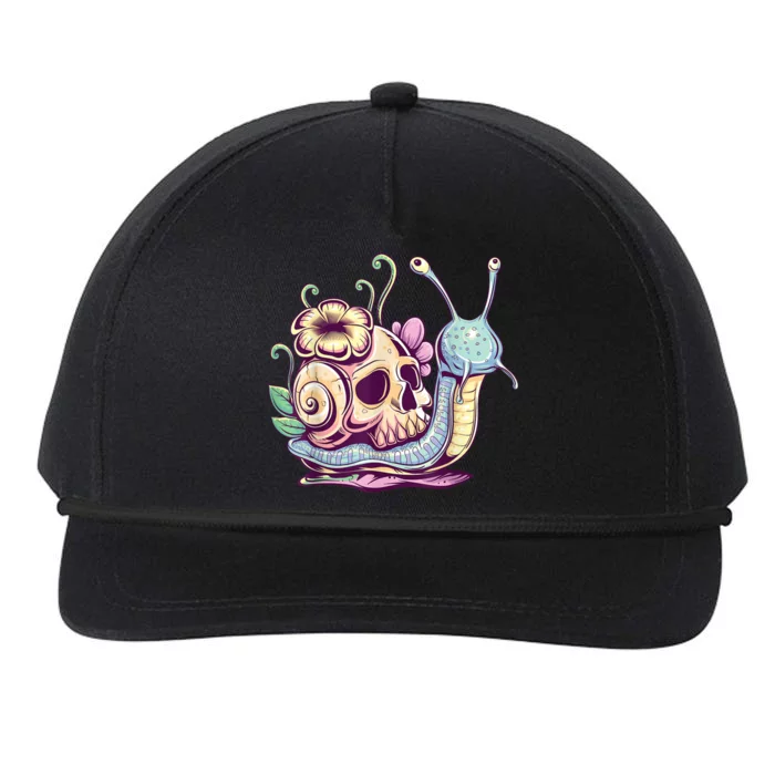 Pastel Goth Cute Creepy Snail Skull Kawaii Menhera Emo Egirl Snapback Five-Panel Rope Hat