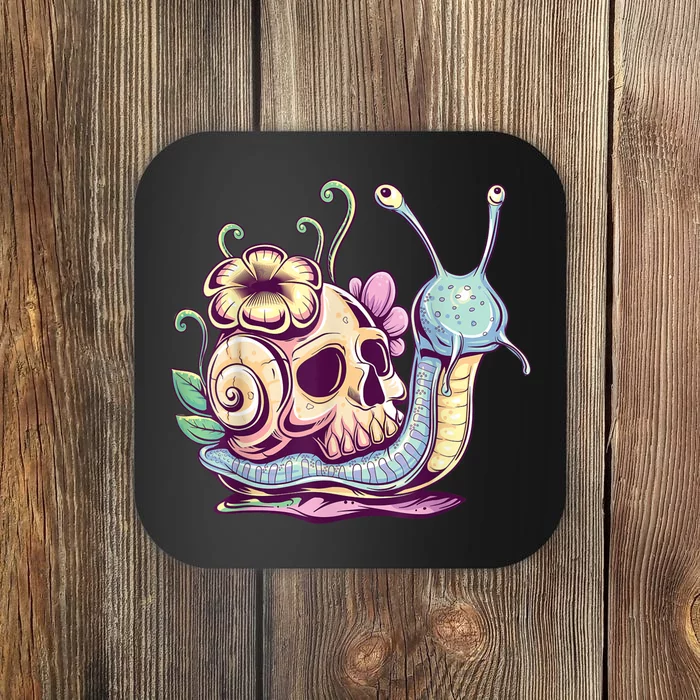 Pastel Goth Cute Creepy Snail Skull Kawaii Menhera Emo Egirl Coaster