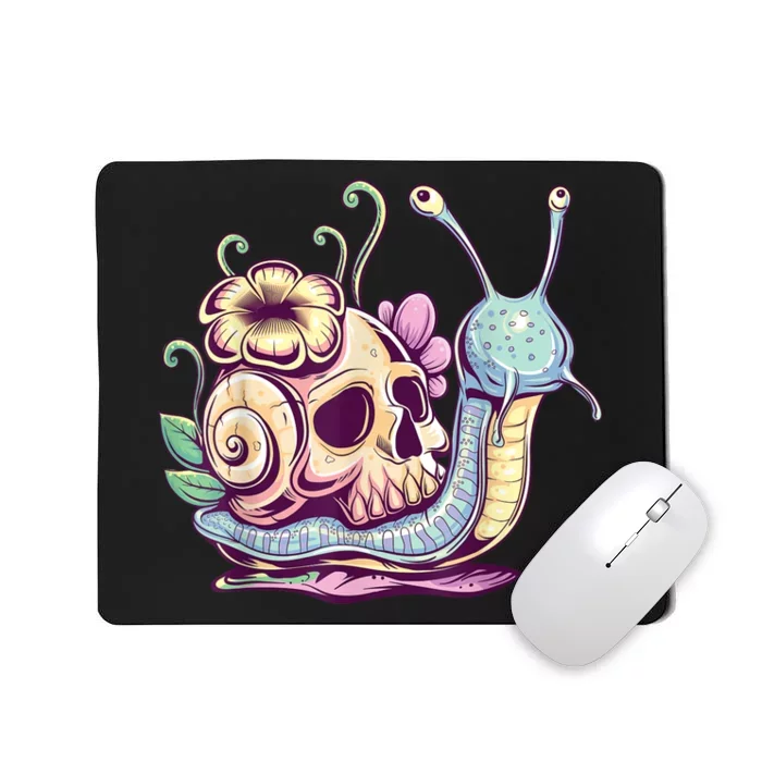 Pastel Goth Cute Creepy Snail Skull Kawaii Menhera Emo Egirl Mousepad