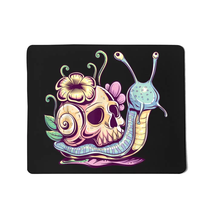 Pastel Goth Cute Creepy Snail Skull Kawaii Menhera Emo Egirl Mousepad