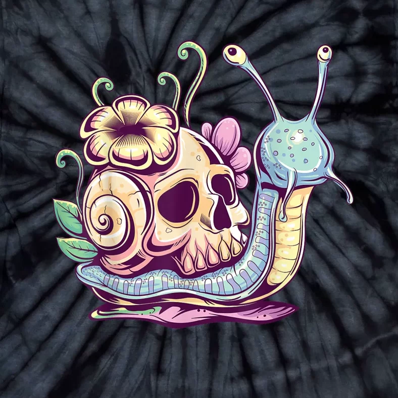 Pastel Goth Cute Creepy Snail Skull Kawaii Menhera Emo Egirl Tie-Dye T-Shirt