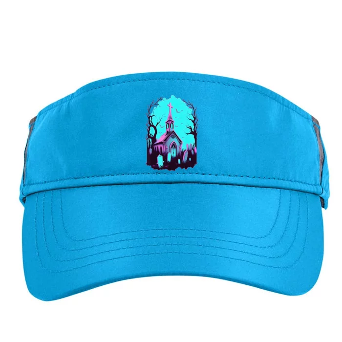 Pastel Goth Church Cross Spooky Graveyard Cute Halloween Alt Adult Drive Performance Visor