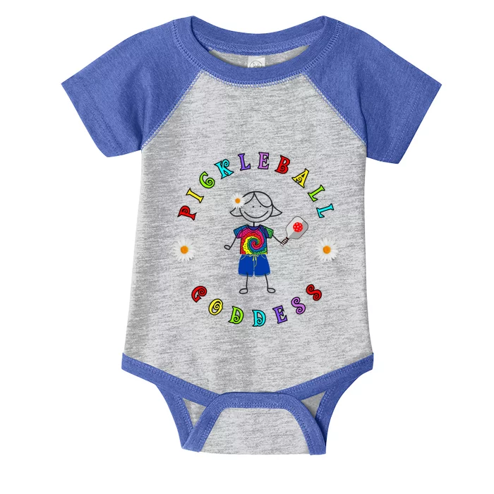 Pickleball Goddess Cute Hippie Peace Love Pickleball Goddess Meaningful Gift Infant Baby Jersey Bodysuit